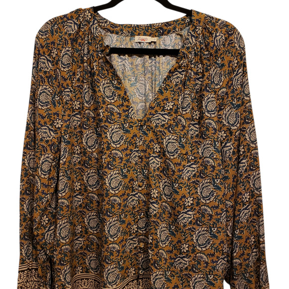 Faherty | Tops | Faherty Naomi Top Size Larger Rayon Floral Blue Yellow ...